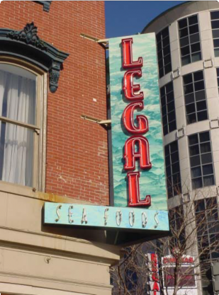Legal Seafoods Marquee Sign