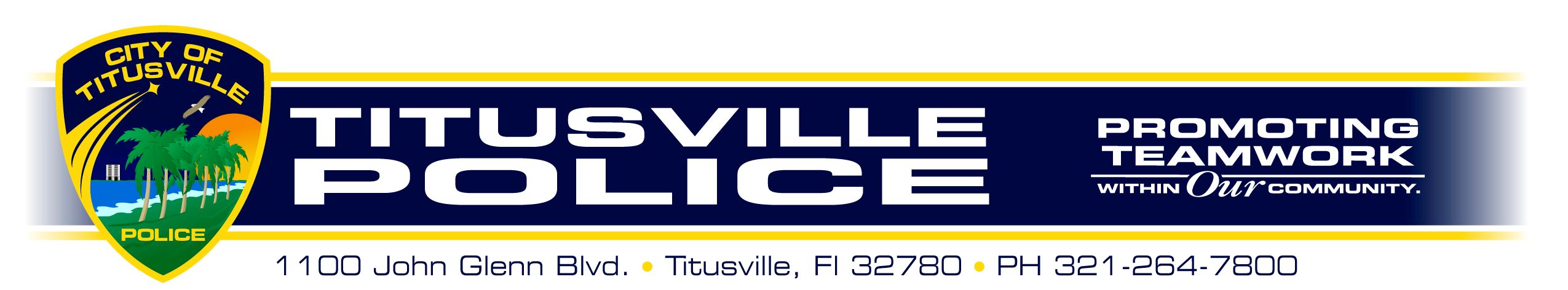 Titusville Police Promoting Teamwork Within Our Community. 1100 John Glenn Blvd. Titusville, FL 32780. 321-264-7800.