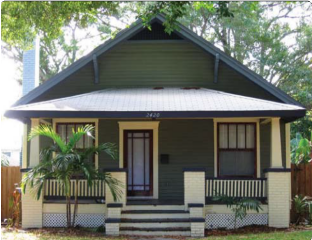 Dark Green Bungalow Home